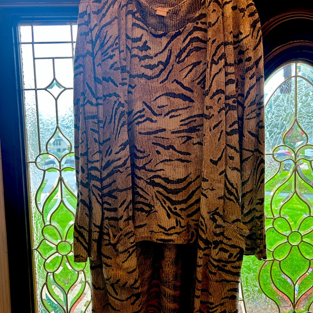 Animal Print Sweater and Shell